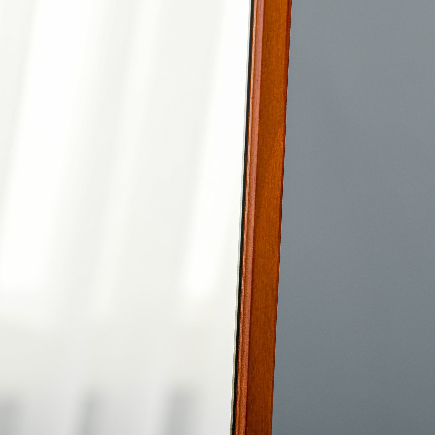 Grand miroir pleine longueur rectangulaire, 37 x 160 cm - miroir sur pied ou mural - pour chambre à coucher, salon et dressing, noyer clair