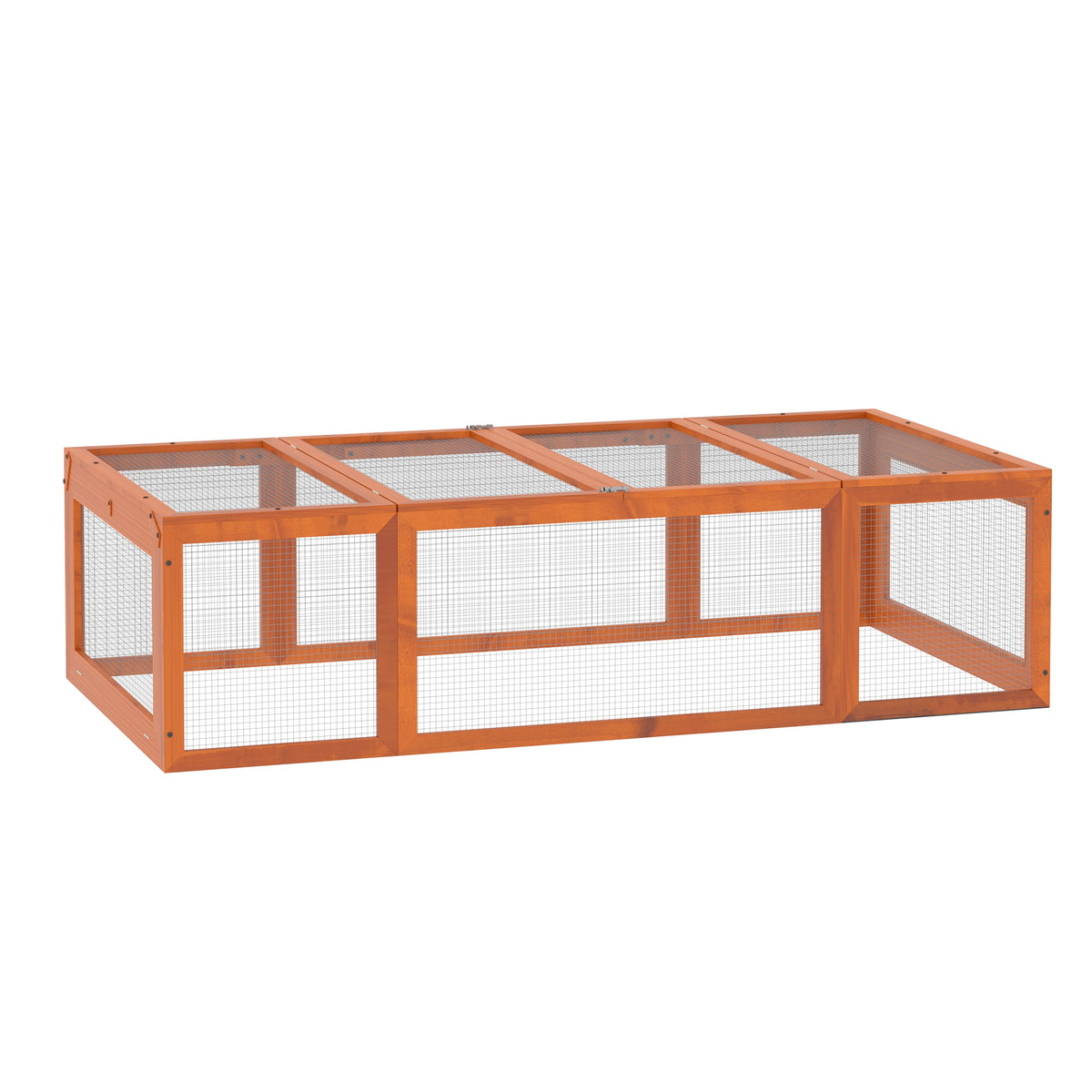 Clapier lapin extérieur cage cochon d'Inde toit ouvrable et portes verrouillables 180 x 90 x 48 cm jaune