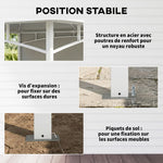 Pavillon Tonnelle de Jardin Toit Double Rideaux et Poches de Rangement Crochet de Plafond 3 x 3 m Crème