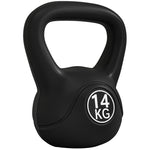 Kettlebell 14 kg, haltère avec poignée ergonomique, haltère à boule, musculation, entraînement, 27 x 21 x 31 cm noir