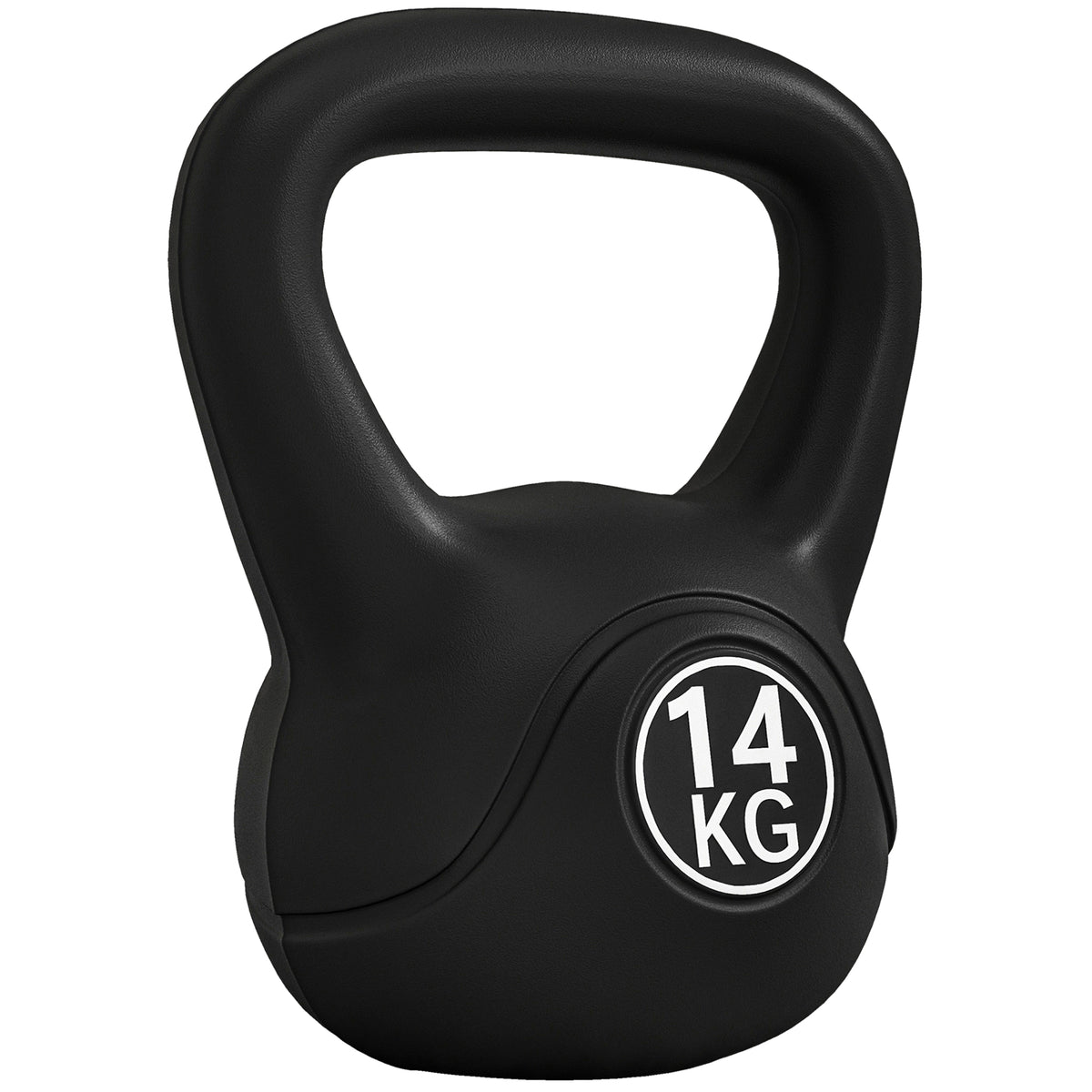 Kettlebell 14 kg, haltère avec poignée ergonomique, haltère à boule, musculation, entraînement, 27 x 21 x 31 cm noir