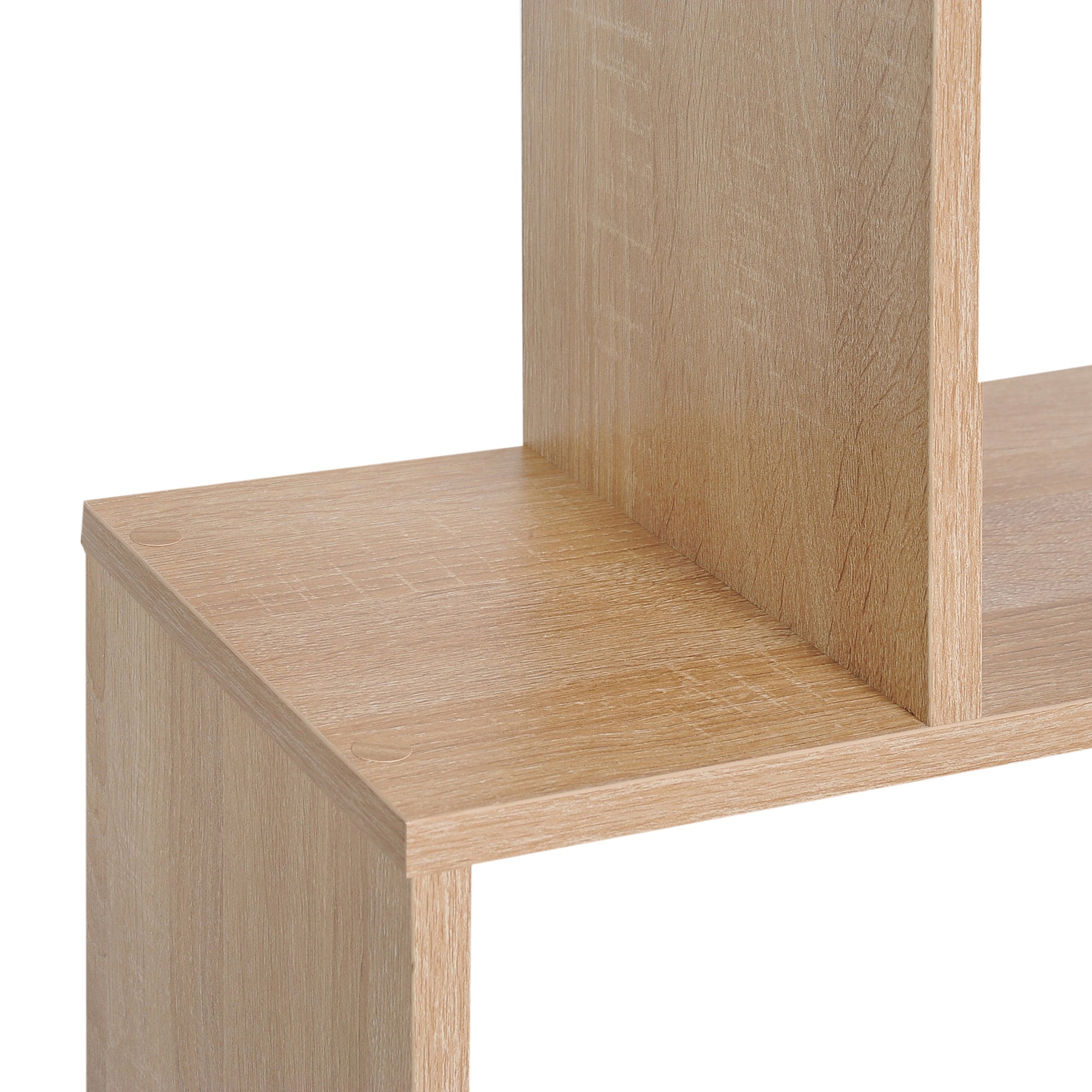 Bibliothèque étagère Zig zag Design Contemporain 80L x 23l x 192H cm 6 Niveaux Coloris chêne Clair