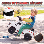 Shelby Ride-On Car for Kids, Backrest, Anti-Tip, Storage Compartment, 18-72 Months, 80x25.5x33cm, White