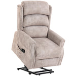 Fauteuil releveur électrique massage par vibrations et chaleur, fauteuil relax électrique en velours, 80x160x82cm, beige