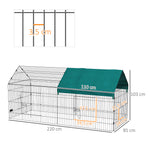 Parque recinto modular de acero con lona para conejos, roedores y animales pequeños, interior y exterior, 220L x 85An x 103Al cm