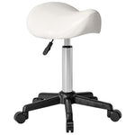 Sgabello con ruote, sedia da lavoro con altezza regolabile 45-57 cm e sedile ergonomico, 48x47x45-57 cm, bianco