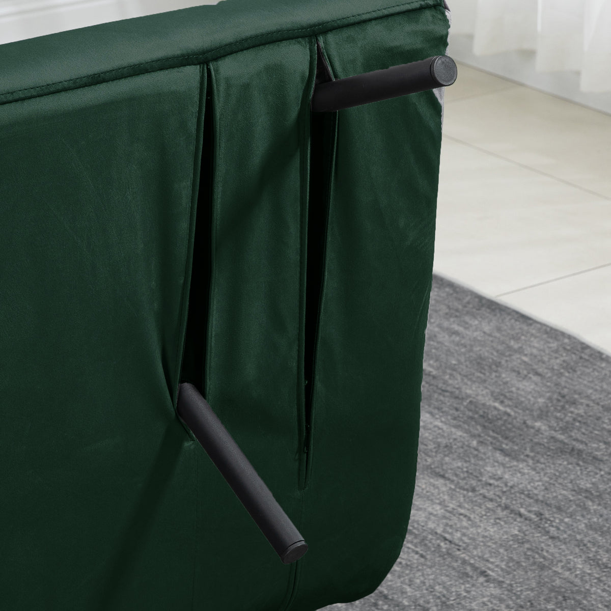 Canapé convertible 2 places 4 en 1, canapé-lit avec dossier réglable sur 5 niveaux, 2 coussins, 102 x 73 x 81 cm, vert