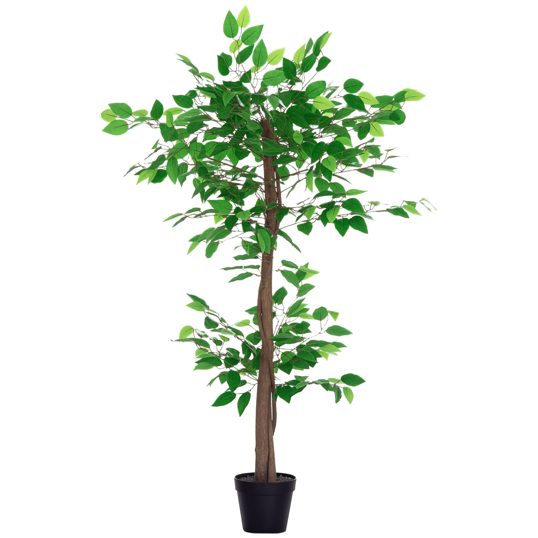 Arbre Artificiel Plante Artificiel ficus Hauteur 1,2 m Tronc Branches Liane Lichen Feuilles Grand réalisme Pot