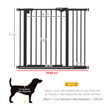 Barrière de sécurité animaux porte fermeture automatique système de double verrouillage sans perçage 1 extension noir