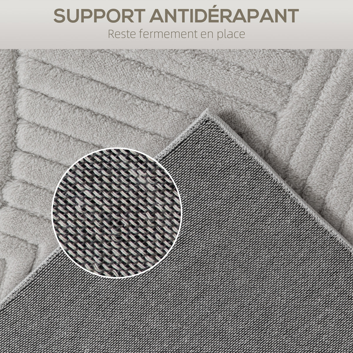 Tappeto da salotto 230 x 160 cm, tappeto a pelo lungo geometrico, soffice e antiscivolo, grigio