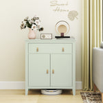 Buffet salon, meuble de rangement avec tiroir, double porte, étagère réglable, 80 x 40 x 90 cm, vert clair