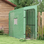 Serre de jardin adossée murale serre à tomate 2 Portes zippées enroulables, 1 fenetre, dim. 200L x 80l x 200/180H cm