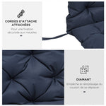 Coussin Matelas Assise Dossier pour Banc de Jardin balancelle canapé 3 Places Grand Confort 150 x 98 x 8 cm Bleu