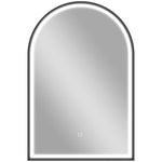 Miroir Salle de Bain avec Éclairage 60 x 90 cm, Miroir LED Arqué, Anti-Buée, 3 Couleurs Lumière, Dimmable, Mémoire, Noir