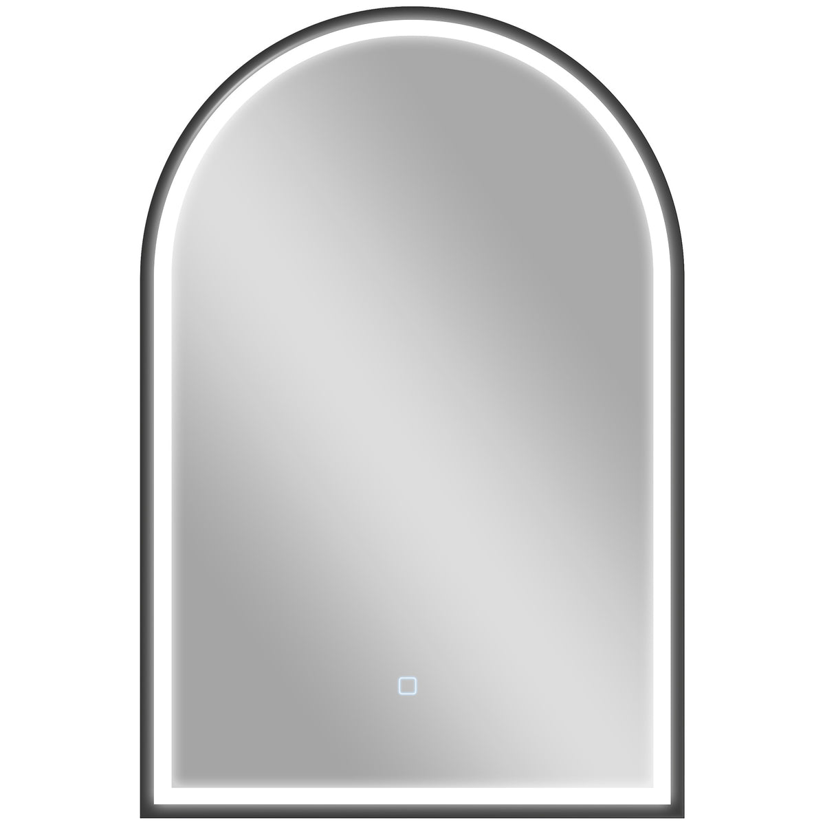 Miroir Salle de Bain avec Éclairage 60 x 90 cm, Miroir LED Arqué, Anti-Buée, 3 Couleurs Lumière, Dimmable, Mémoire, Noir
