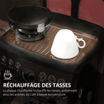 Espressomaschine 1600 W mit Mahlwerk, Dampfdüse, italienischer 15-Bar-Pumpe, 2-L-Wassertank, schwarz