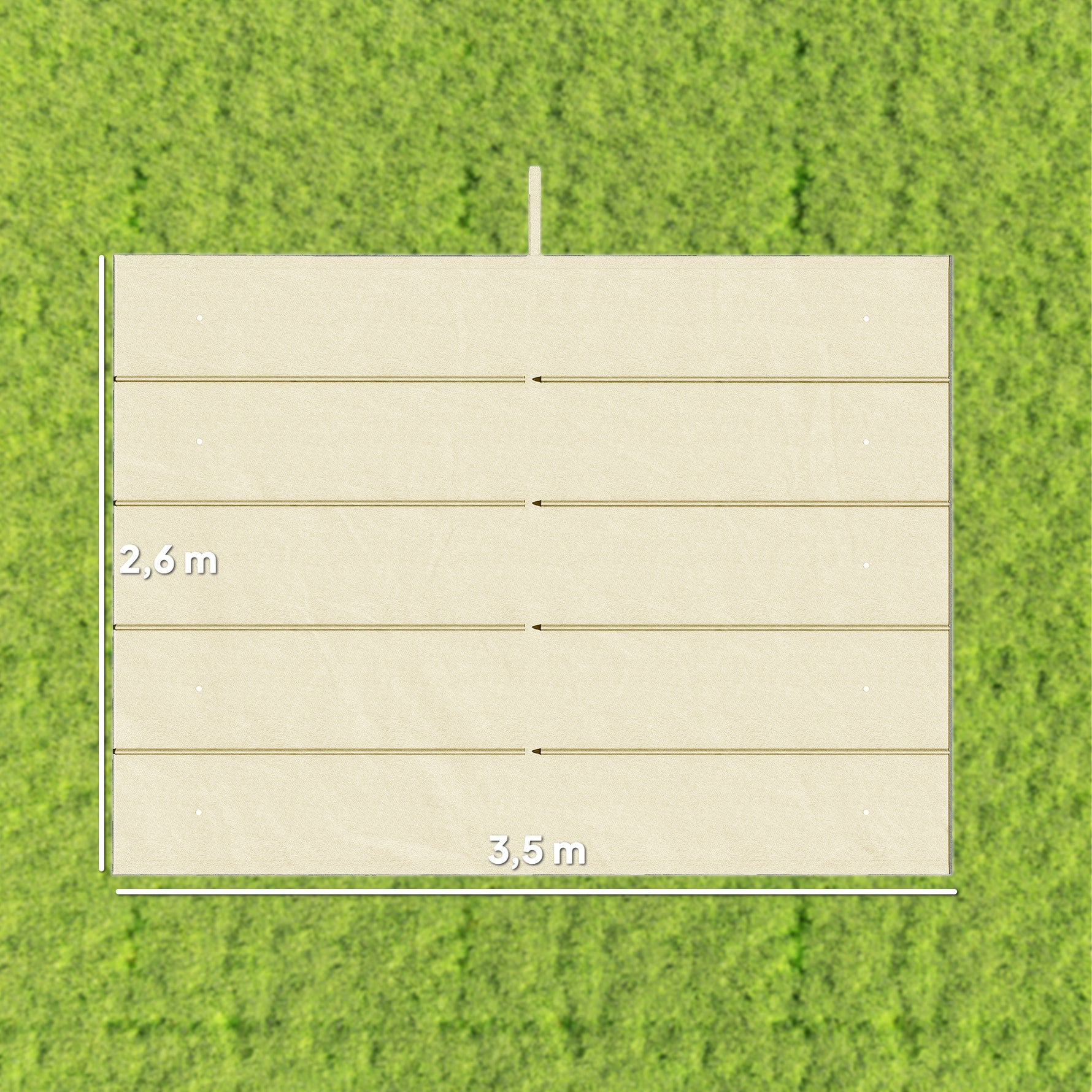 Toile de toit pour pergola tonnelle rétractable de 4 x 3 m - toile uniquement 350 x 260 cm crème