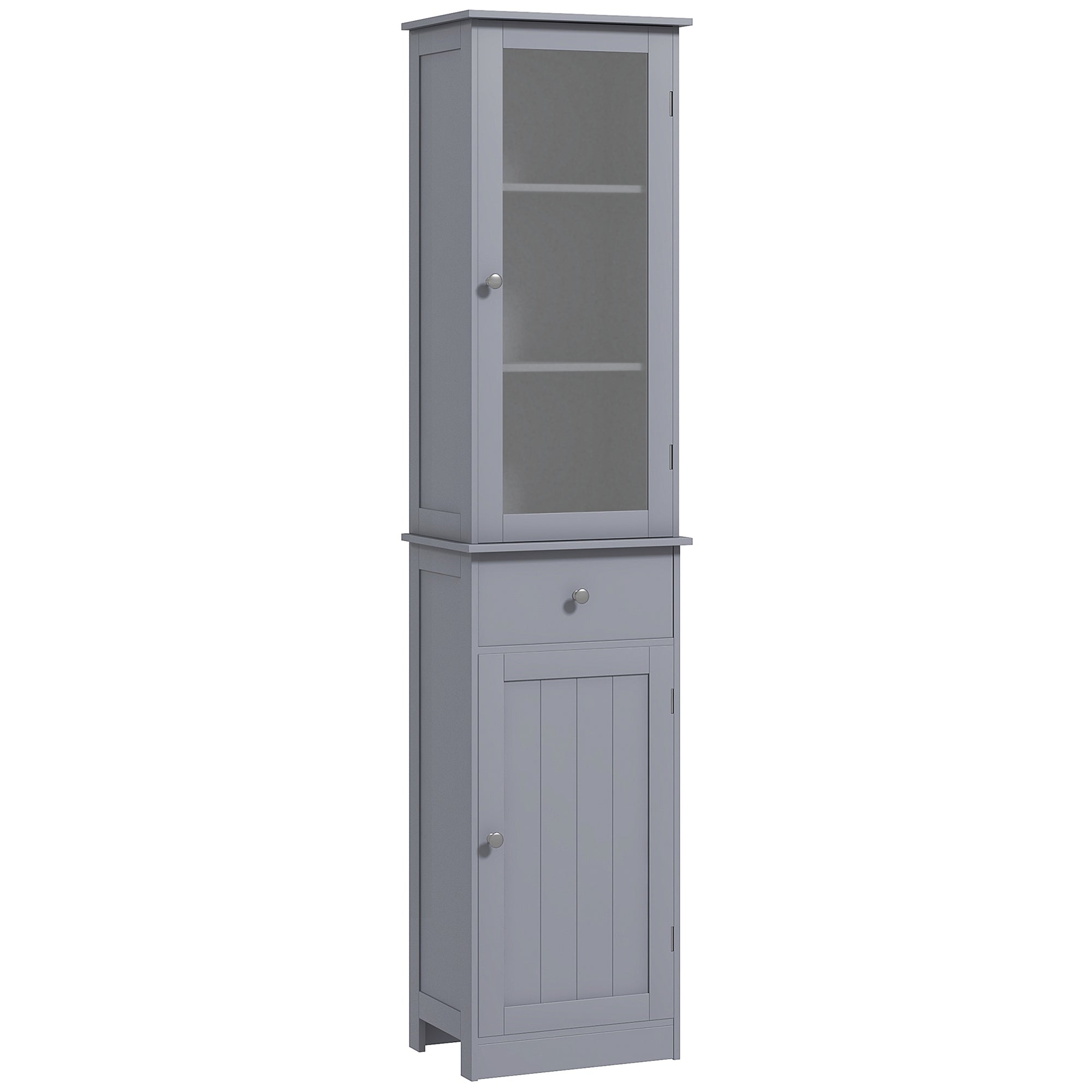 Colonna bagno armadietto porta in acrilico 2 ripiani, armadietto porta 1 ripiano cassetto MDF grigio