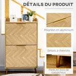 Meuble à chaussures à 2 abattants pour petit entrée salon chambre 70 x 30 x 120 cm