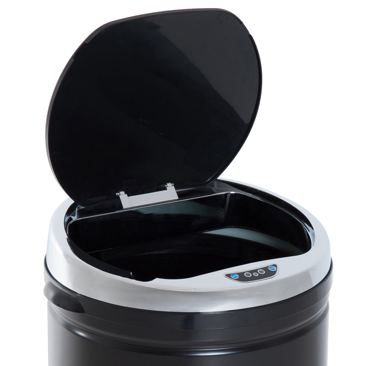 Poubelle à capteur de mouvement ouverture automatique 1 bac de 50 L en acier inoxydable noir