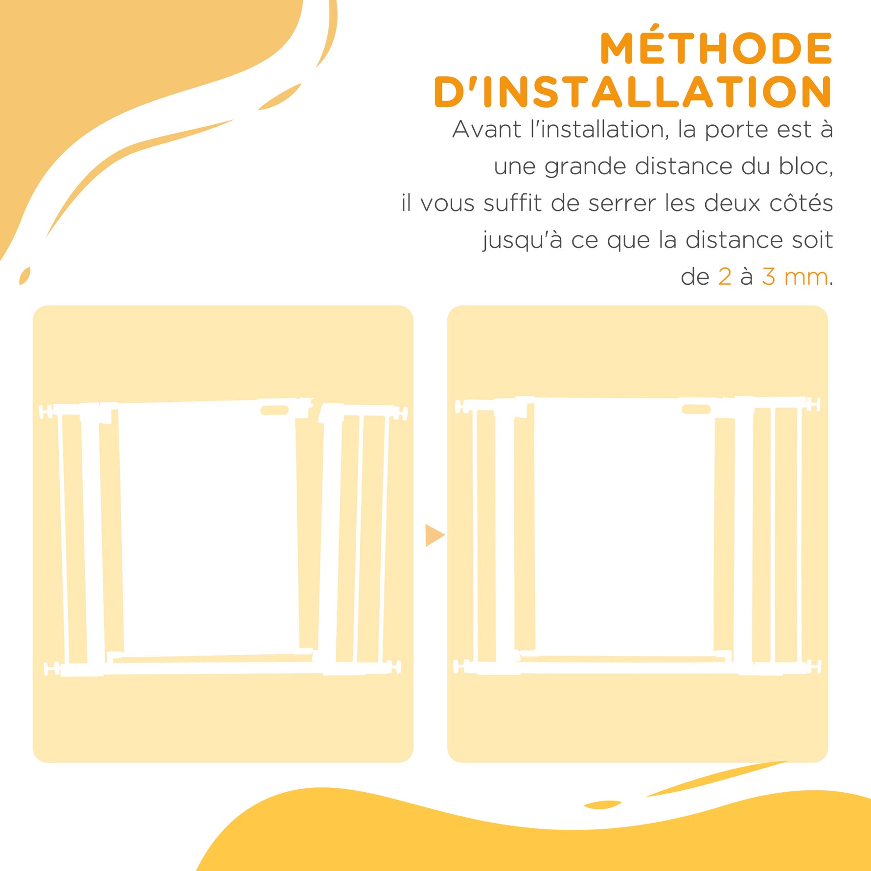 Barrière de sécurité pour animaux domestique avec fermeture automatique double verrouillage largeur 75-103 cm noir