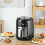 Friggitrice ad aria 4 L, air fryer 1300 W 12 programmi, touch screen, temperatura regolabile, cestello antiaderente, nero