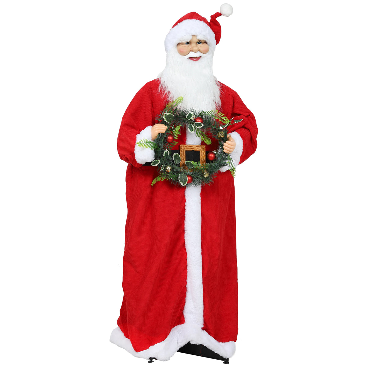 Figurine de Père Noël, debout de Père Noël, commande vocale, musique festive, bras pliables, 110 cm, rouge