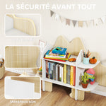 Bibliothèque enfant meuble de rangement pour jouets et livres 6 compartiments 120x28x72,2cm bois naturel