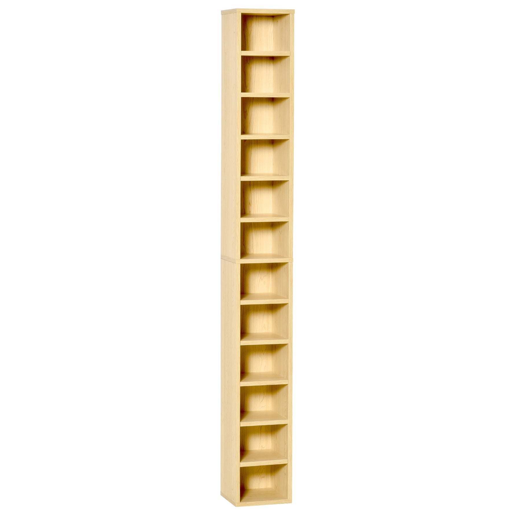 Rangements pour CD et DVD, étagère colonne de rangement, meuble de rangement bois naturel