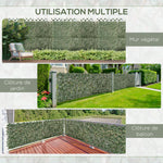 Lot de 4 Haies Artificielles de Lierre Extensible, Feuilles Murale Brise-vue en Polyester Osier, 200 x 100 cm, Vert