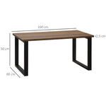 Table basse rectangulaire table de salon style industriel pied métal et plateau aspect bois 100 x 60 x 50 cm