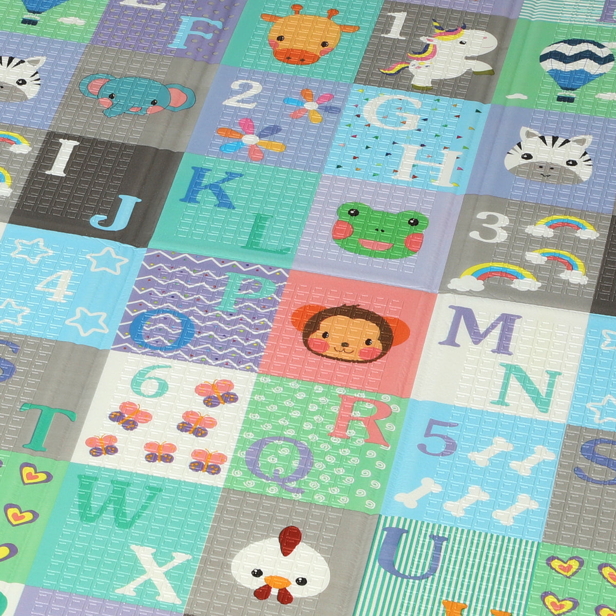 Tapis de jeu pour bébé pliable et réversible, tapis de sol en mousse épais, 180 x 150 x 1 cm, multicolore