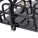 Fahrradanhänger, Transportanhänger für Fahrräder, 70 l, 155 L × 71,5 B × 77 H cm, Klappdeichsel mit universeller Befestigung, Stahl, maximale Traglast 40 kg, schwarz