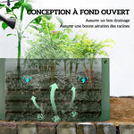 Jardinière surélevée en acier galvanisé, lit de jardin avec fond ouvert, 180 x 90 x 57,5 cm, vert clair