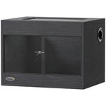Terrarium pour Reptiles en Bois OSB, Porte en Verre Trempé, Serrure Sécurisée et Couvercle en Filet, 60x45x45cm, Noir