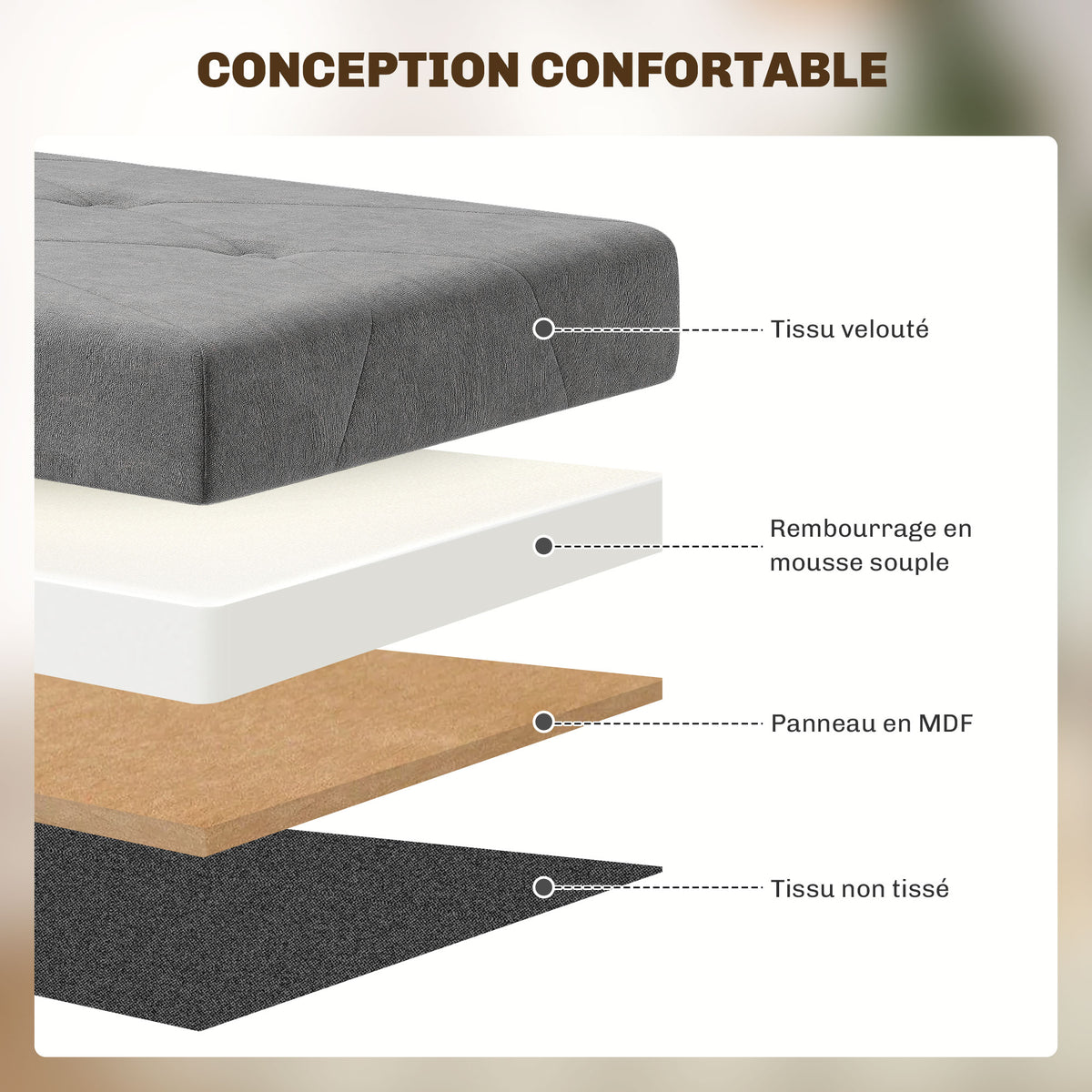 Opvouwbare opbergbank voor aan het voeteneind van het bed, inhoud 67 L, draagvermogen 120 kg, met deksel, 76L x 38B x 38H cm, grijs