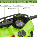 Quad buggy voiture électrique enfant quad électrique 18-36 mois 6 V 2 Km/h max. vert