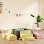 Parcours motricité bébé modulable en mousse 7 pièces housse lavable en velours côtelé 174 x 174 x 30 cm multicolore