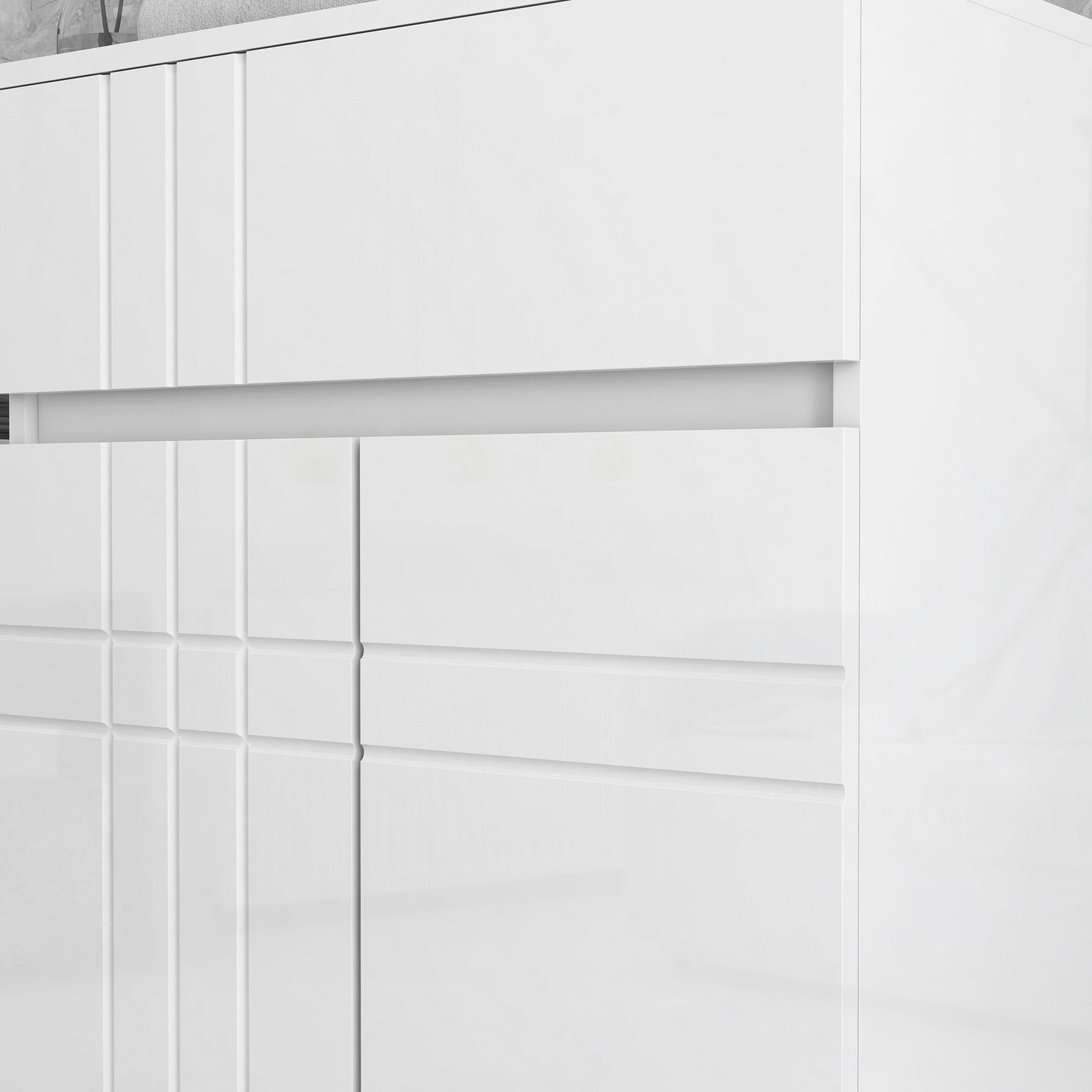 Meuble de rangement pour salle de bain sur pied placard 2 portes 1 tiroir, étagère régable, blanc laqué