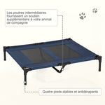 Letto rialzato per cani e gatti, brandina per animali, tessuto Oxford in textilene microforato, acciaio