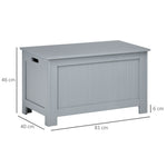 Storage chest with safety hinges wooden storage box toy chest flip-top lid grey