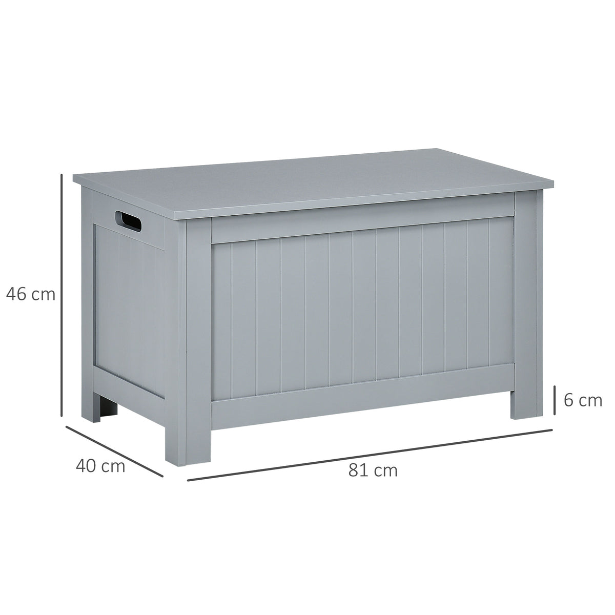 Storage chest with safety hinges wooden storage box toy chest flip-top lid grey