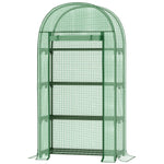 Serre de jardin serre de balcon résistante aux UV porte enroulable 4 étagères couverture en PE 80 x 49 x 160 cm vert