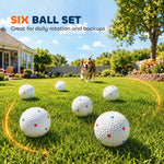 Lot de 6 Balles pour Chien en ETPU Compatibles avec Lanceur Automatique Flottantes et Rebondissantes Ø 58 mm Blanc