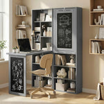 Bureau avec rangement pliable murale rabattable avec bibliothèque poste de travail tableau à craie et étagère réglable