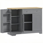 Buffet cuisine, meuble de rangement avec 3 portes, tiroir, étagères de porte et étagère réglable, 105x40x83cm, gris