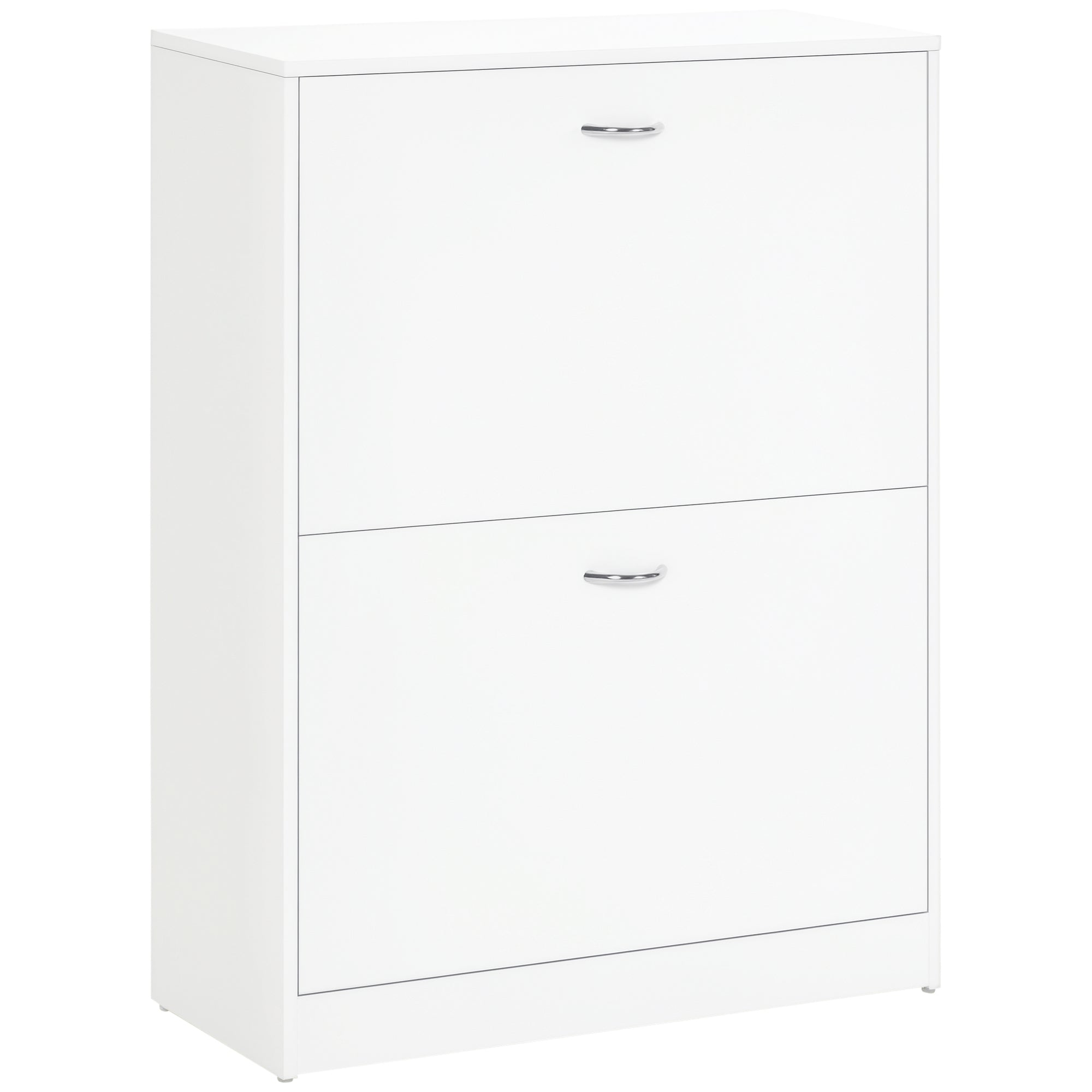 Shoe Cabinet Shoe Storage Unit dim. 60L x 24W x 80H cm 2 Tilt-out Doors White