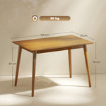 Table de salle à manger design grand plateau 4-6 personnes en bois dim. 120L x 75l x 76H cm