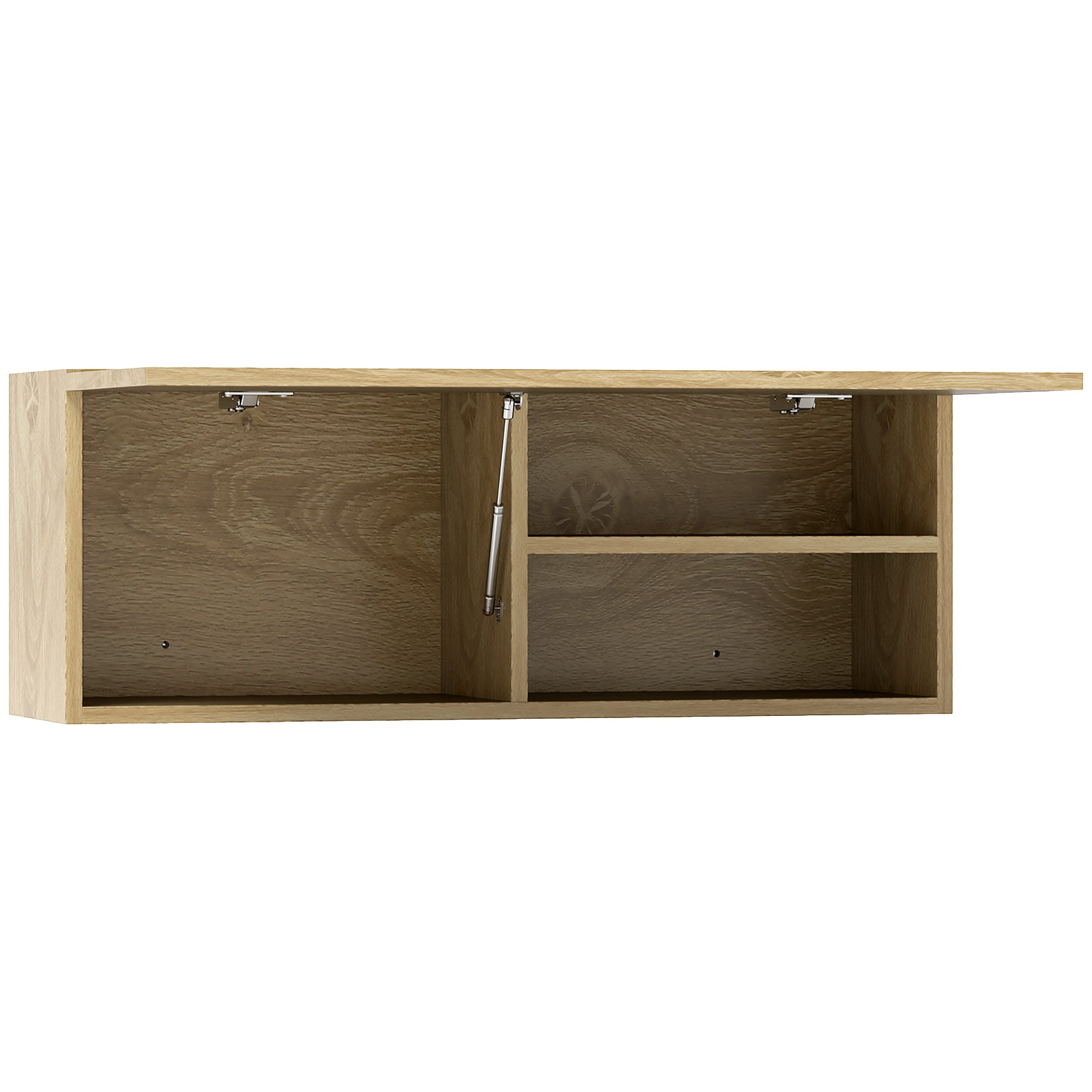 Armoire murale de salle de bain, meuble de rangement suspendu avec porte à charnières, 80 x 25 x 30 cm, bois naturel