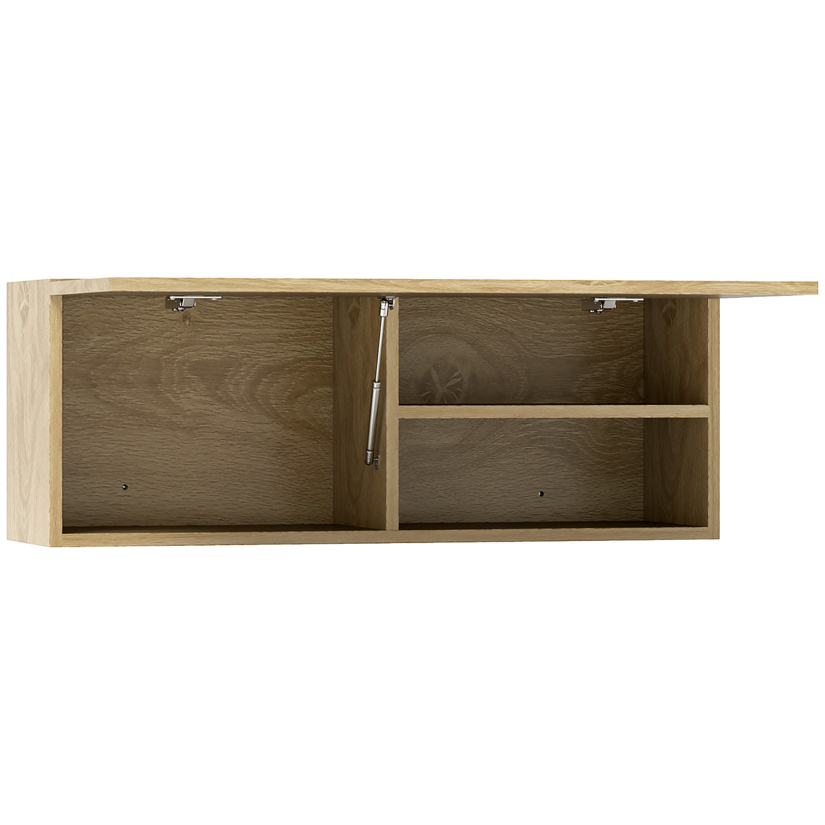 Mobiletto da bagno da parete, mobile contenitore sospeso con anta a cerniera, 80 x 25 x 30 cm, legno naturale